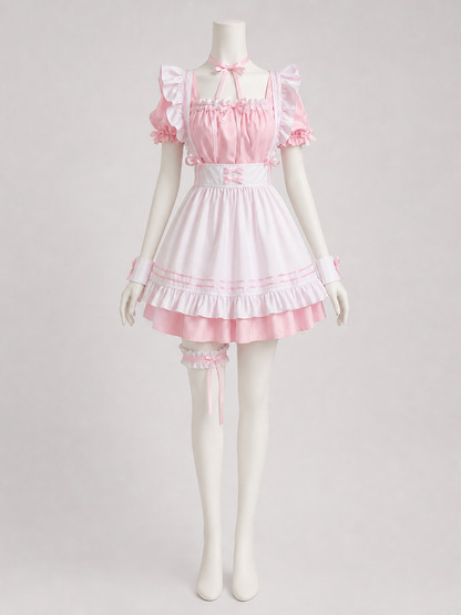 Lolita Dress with Apron and Tiered Ruffles