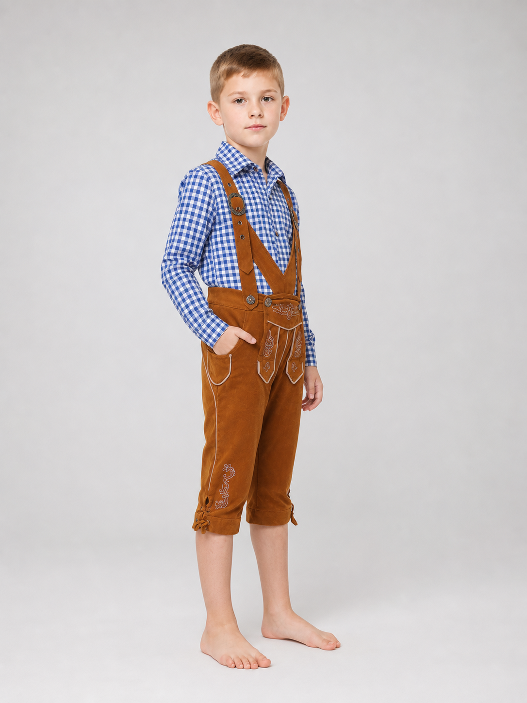 Costume Set with Suspenders, Shirt, and Pants