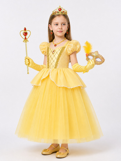 Yellow Princess Costume for Halloween and Cosplay side view