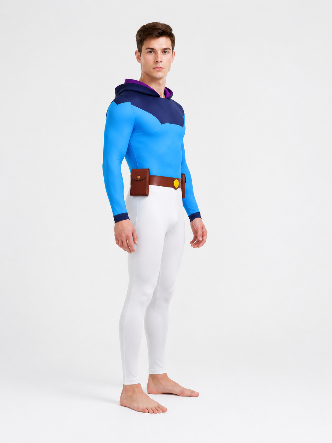 Omni-Man Cosplay Costume with Hood and Belt side view