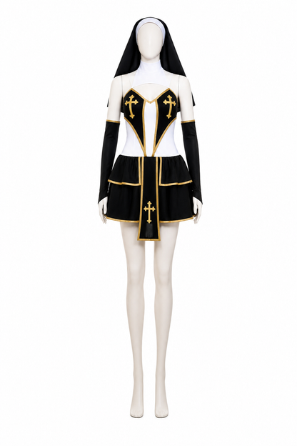 Clergyman Costume with Gold Cross side view