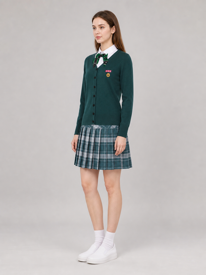 School Uniform Cosplay Costume: Cardigan, Shirt, and Skirt