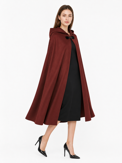 Burgundy Hooded Carnival Cloak for Cosplay