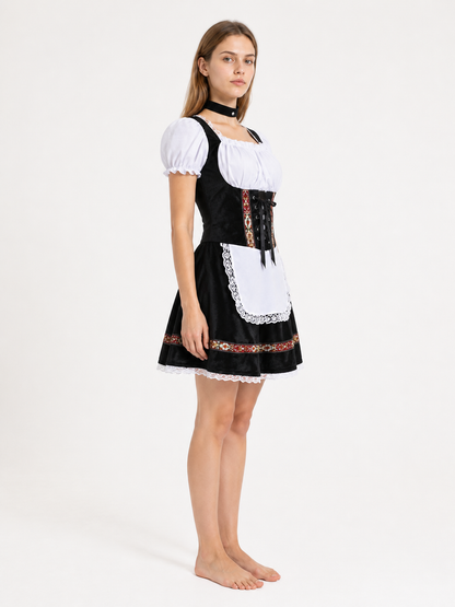 Bavarian Festive Dress with Apron and Lace side view