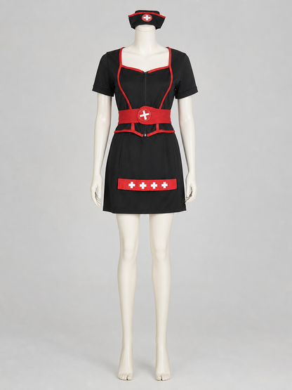 Medical Costume with Red Belt and White Crosses