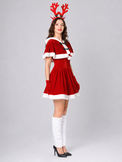 Short Christmas Dress with Reindeer Antlers side view