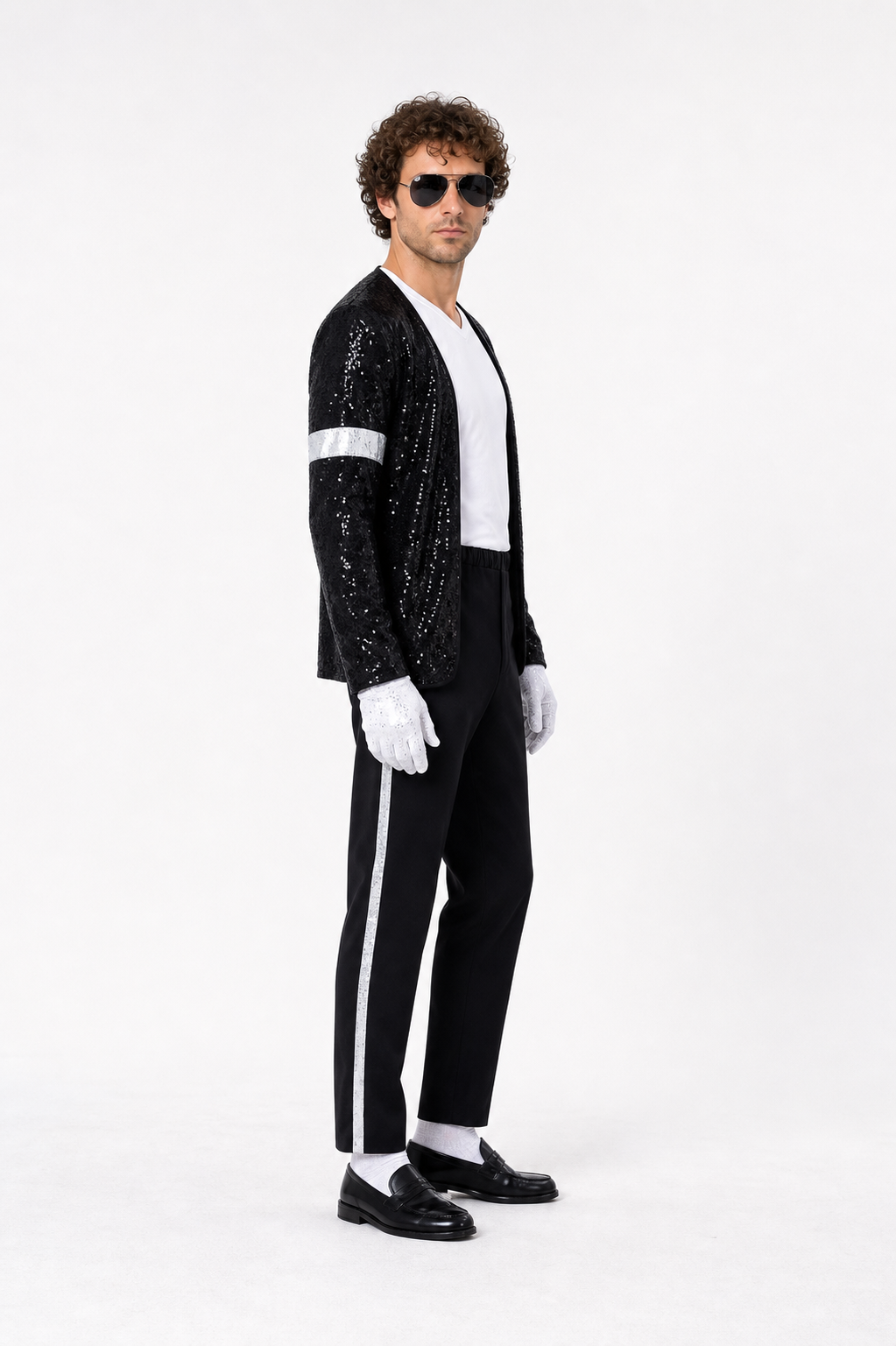 Michael Jackson-Style Sequin Stage Costume side view