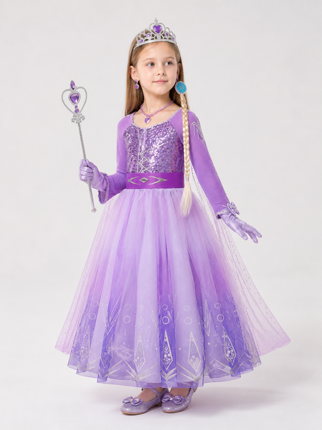 Snow Queen Costume for Halloween and Cosplay side view