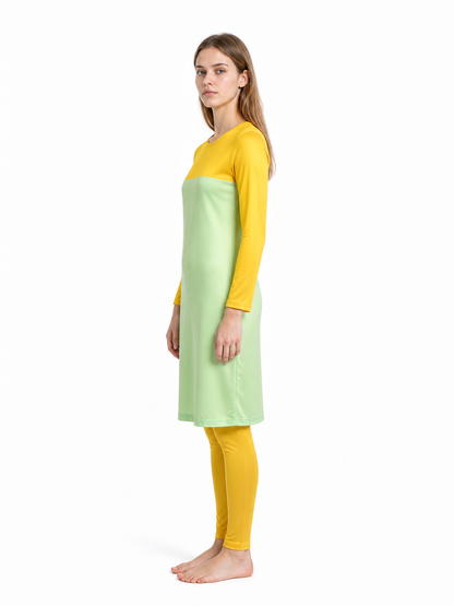 Maggie Cosplay Costume, Long Jumpsuit with Skirt side view