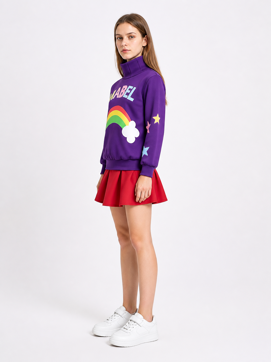 Mabel Cosplay Costume, Top and Skirt Set side view