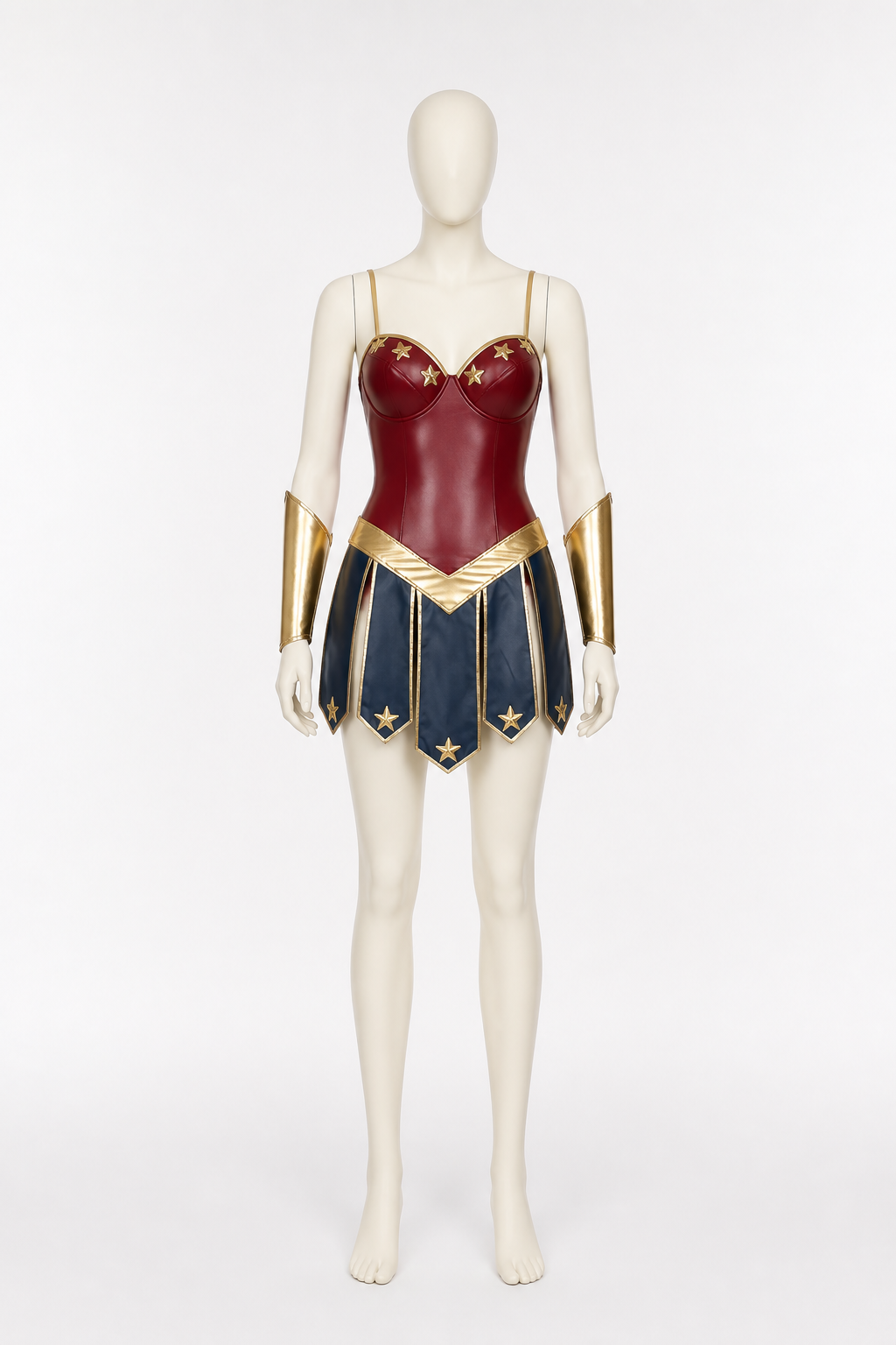 Red and Blue Superhero Costume with Gold Stars side view