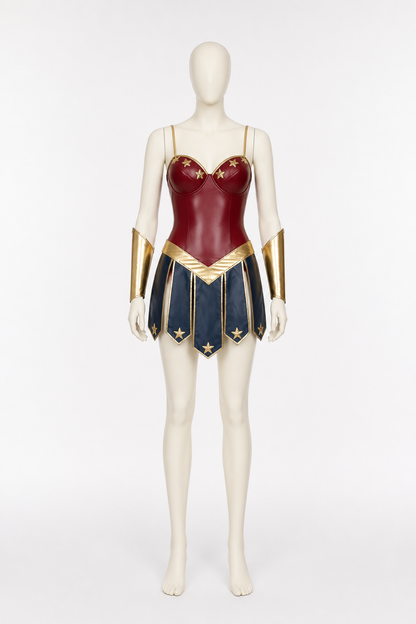 Red and Blue Superhero Costume with Gold Stars side view