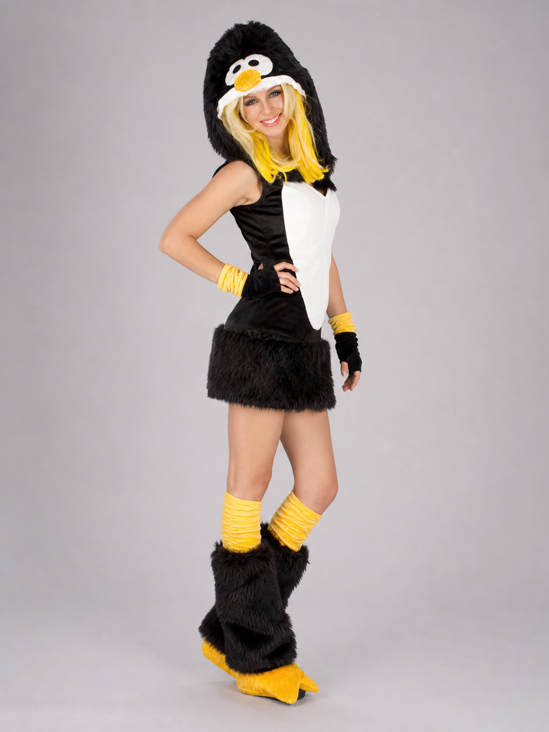 Penguin cosplay costume with hood and paws