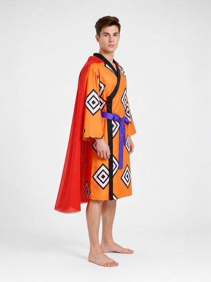 One Piece Cosplay Costume with Cape and Belt side view