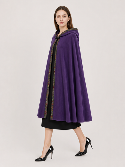 Purple Hooded Velvet Costume Cape product view 33
