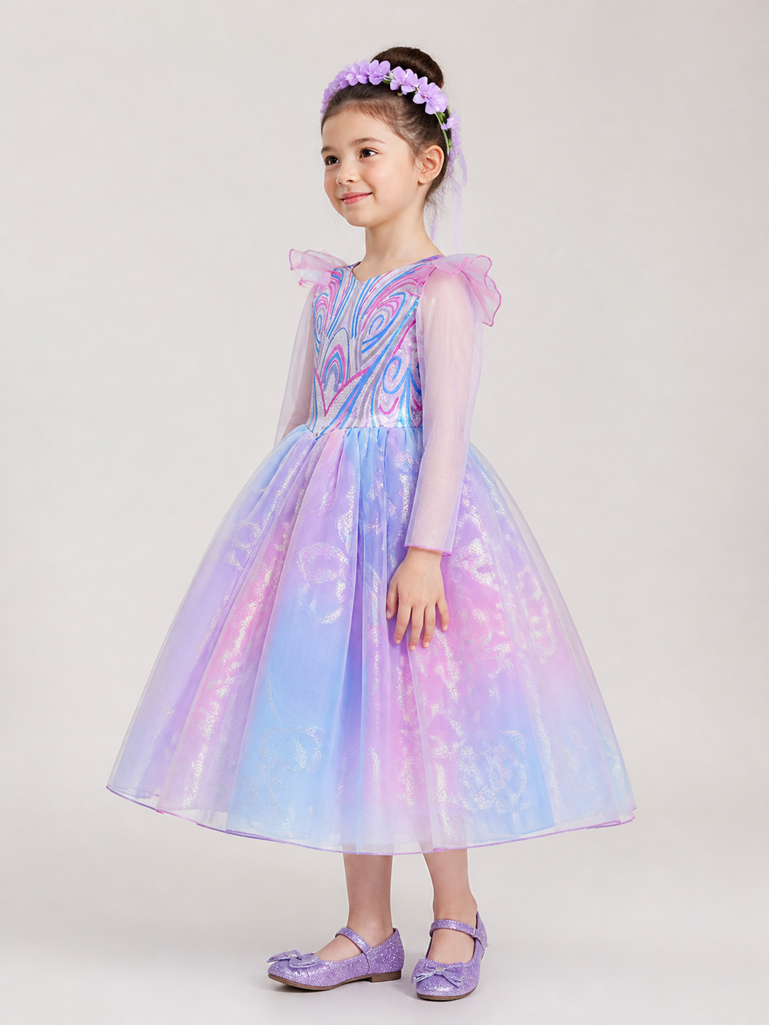 Purple Princess Costume for Halloween side view