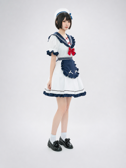 Maid-Style Cosplay Costume with Bow side view
