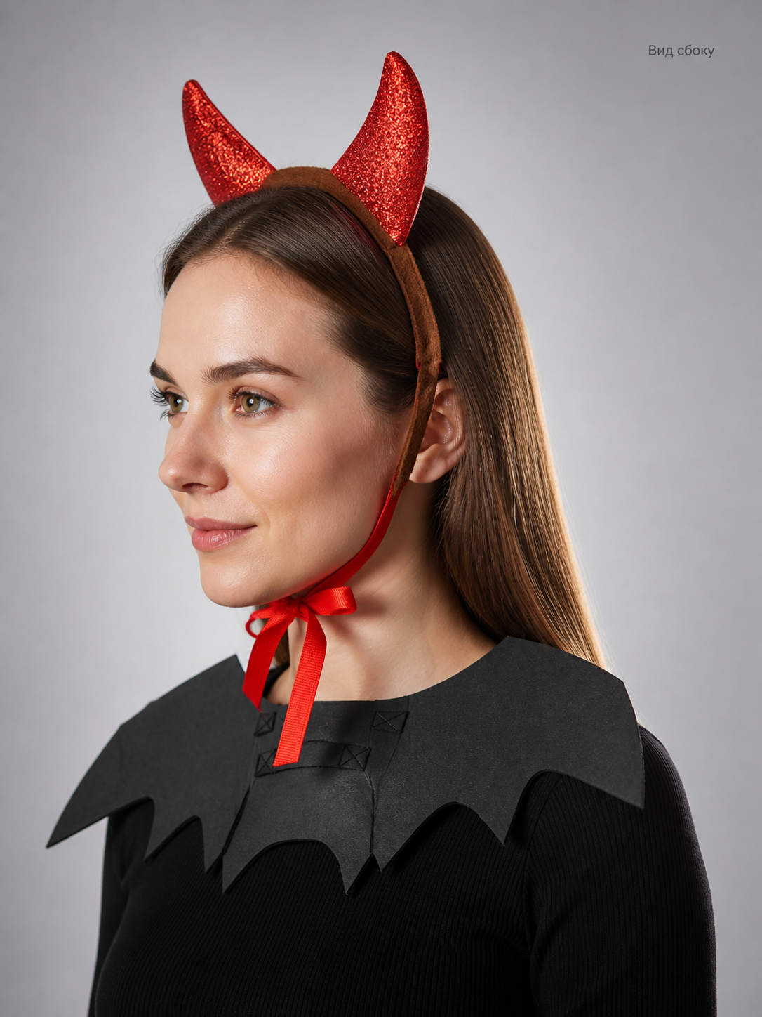 Red and Black Halloween Carnival Headband side view