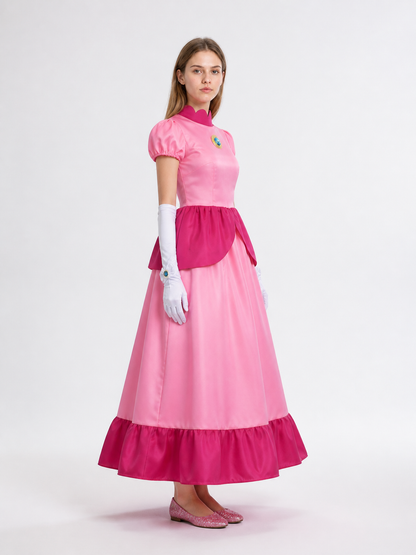 Rosalina Long Dress with Gloves and Brooch side view