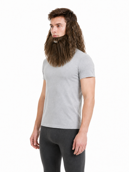 Long brown carnival beard with mustache