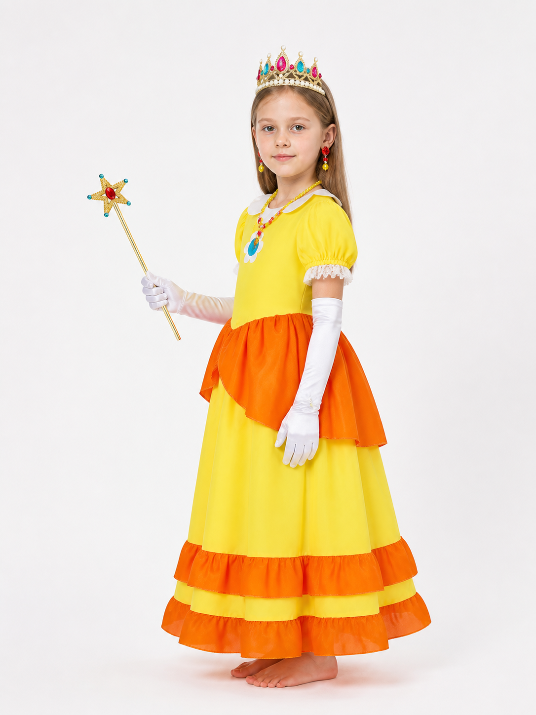 Carnival Costume with Crown and Magic Wand side view
