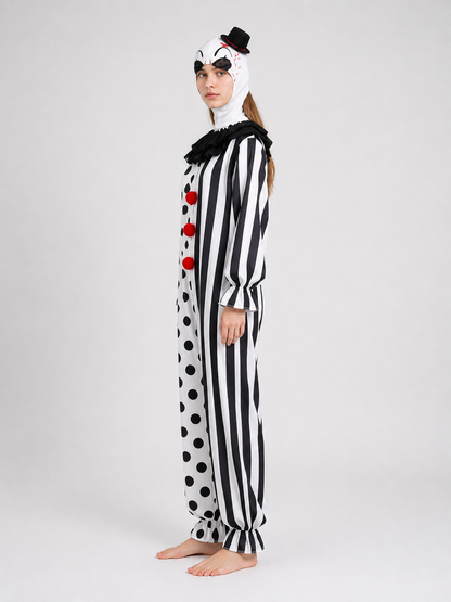 Clown Jumpsuit Costume with Headwear side view