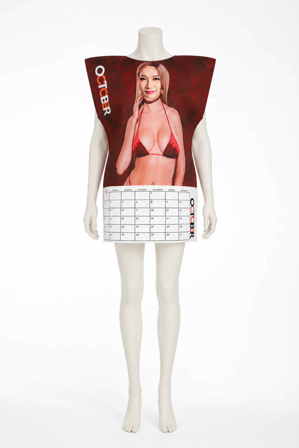 Jumpsuit with a Mona Lisa Print and Halloween Calendar side view