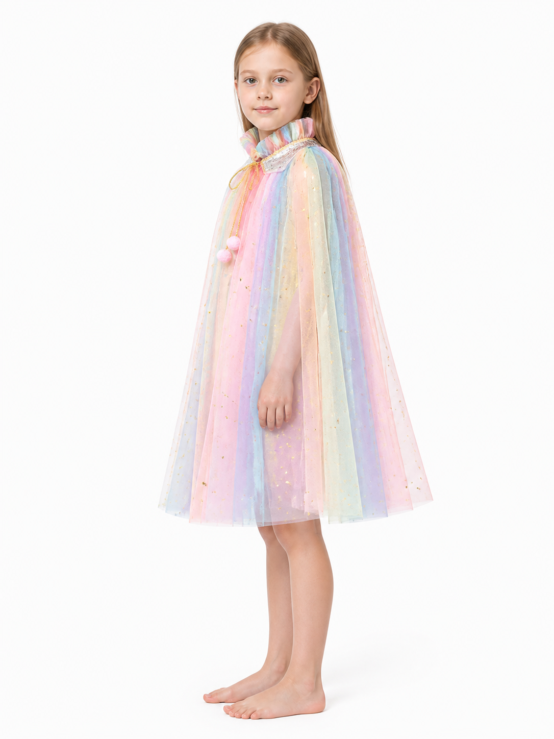 Children’s Cape Cloak with Sequins and Stars side view