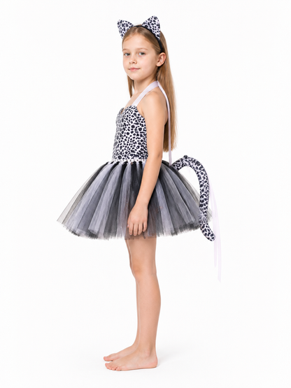 Leopard Costume with Dress and Headband for Halloween side view