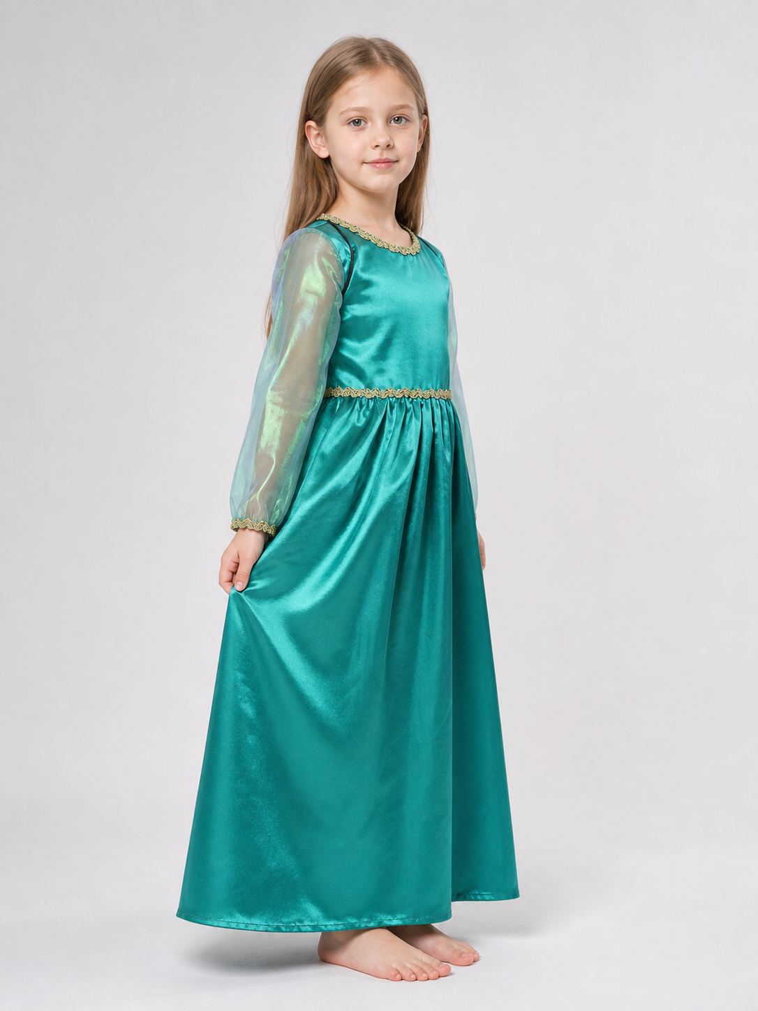 Green fairy-elf costume with wings and headband