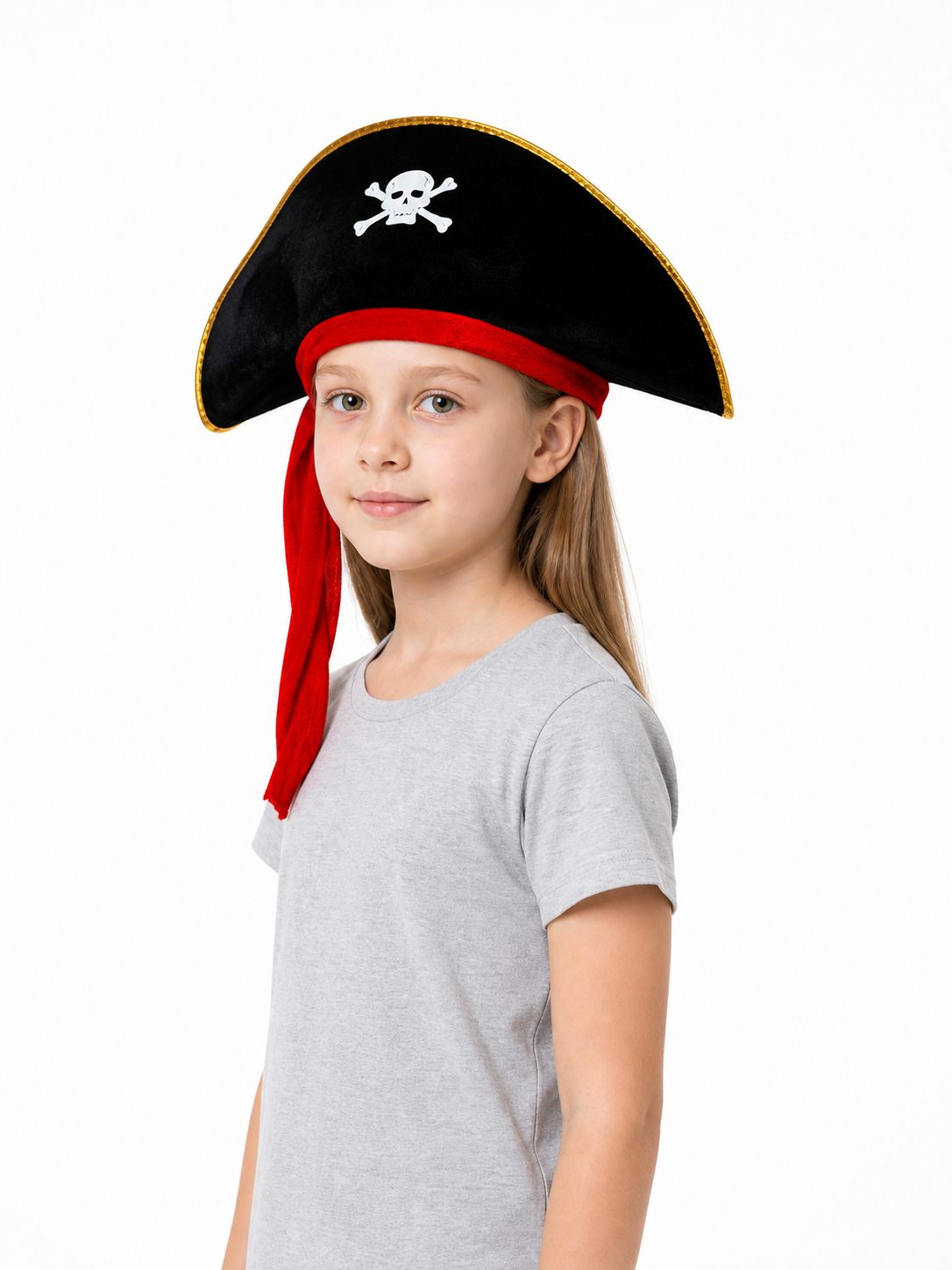 Pirate carnival hat with gold trim