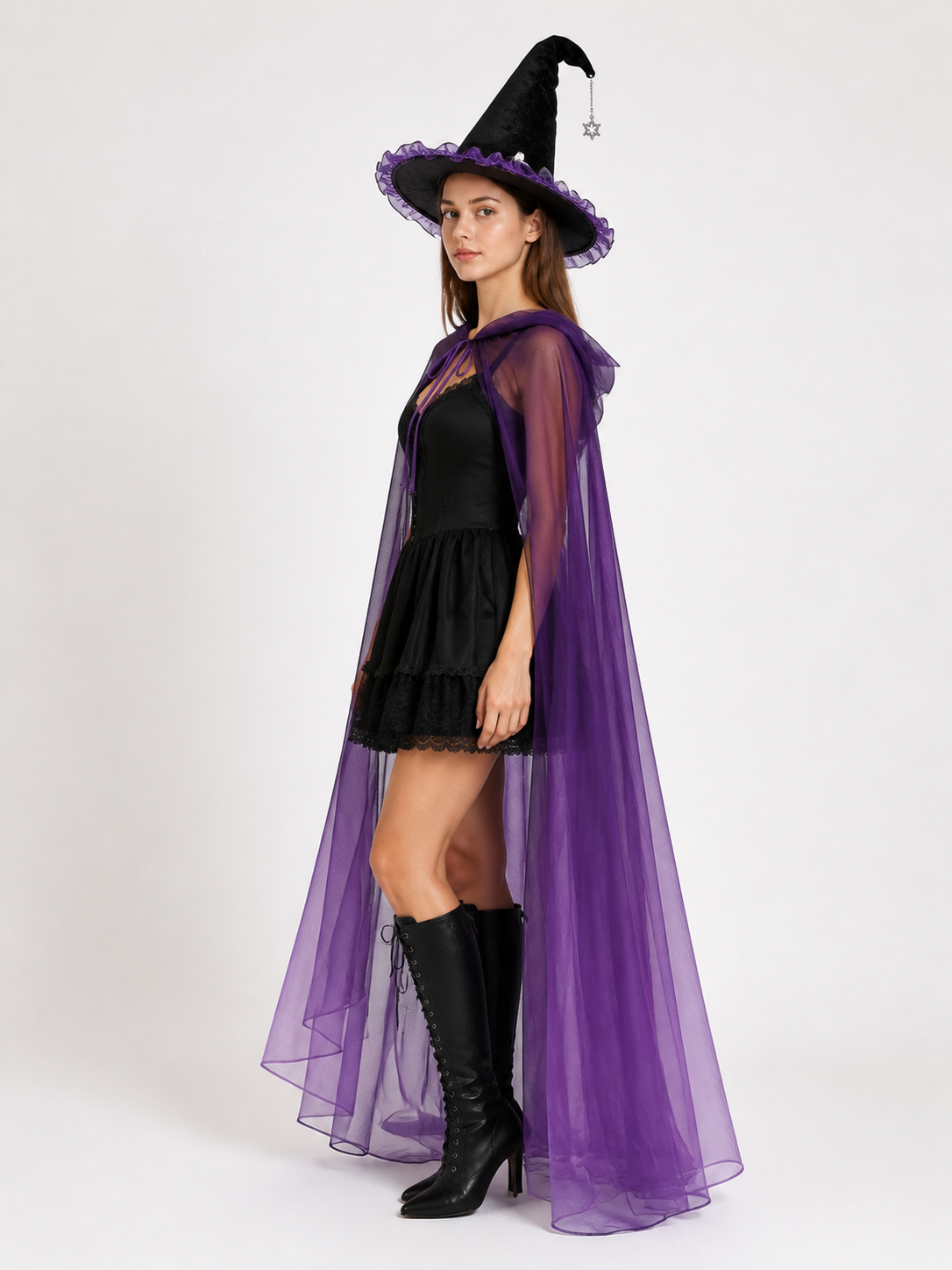 Halloween Carnival Costume with Cape and Hat