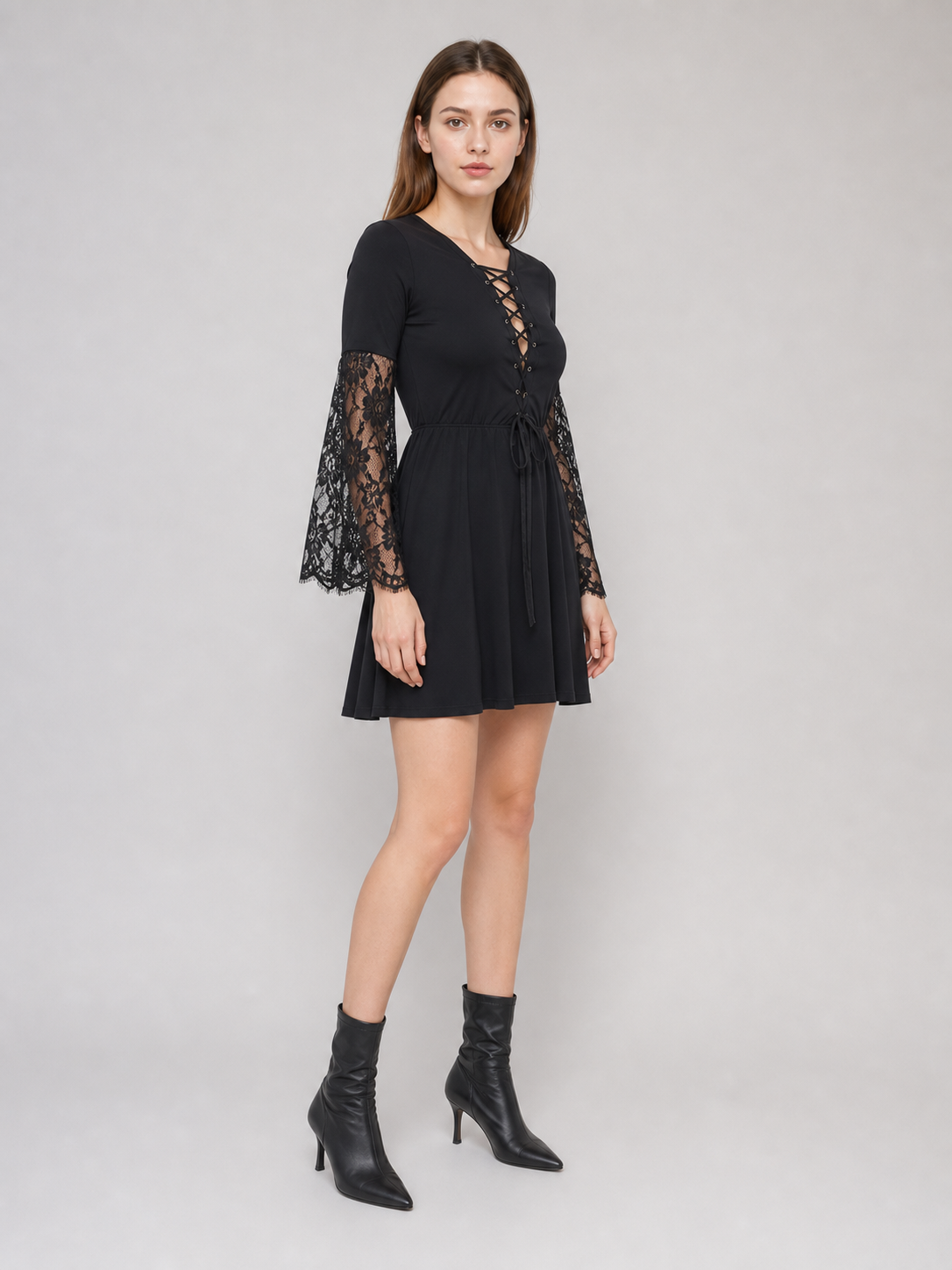 Gothic Halloween Costume with Dress and Accessories