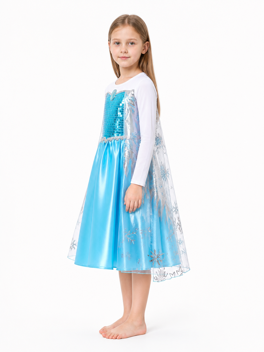 Princess Dress with Sequins and Snowflakes side view