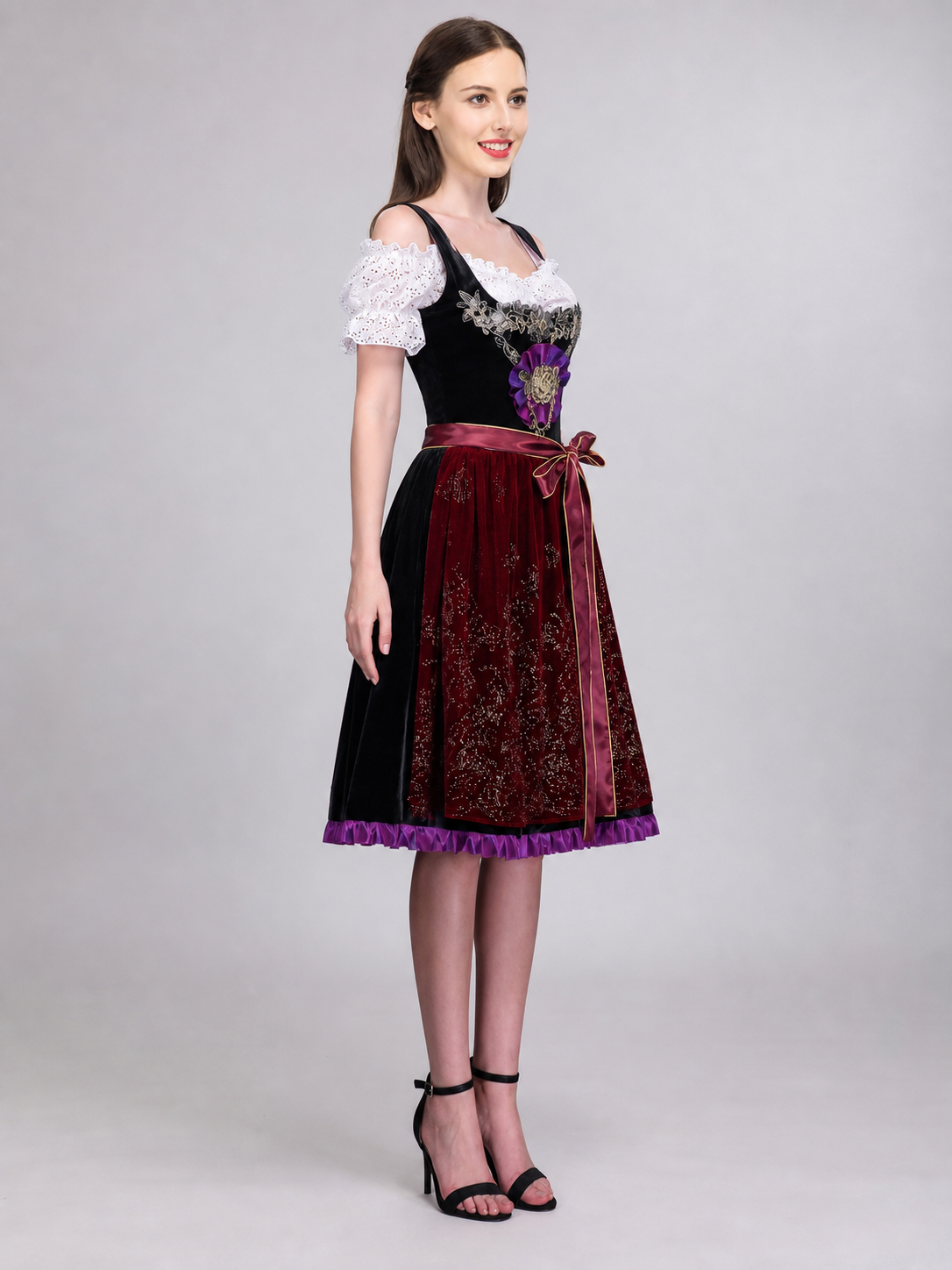 Ethnic-Style Costume Dress with Bow side view