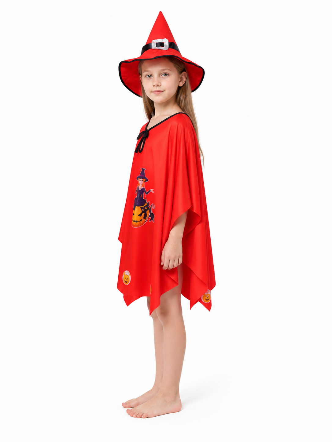 Costume Set with Cape and Pointed Hat side view