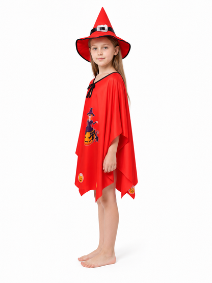 Costume Set with Cape and Pointed Hat side view