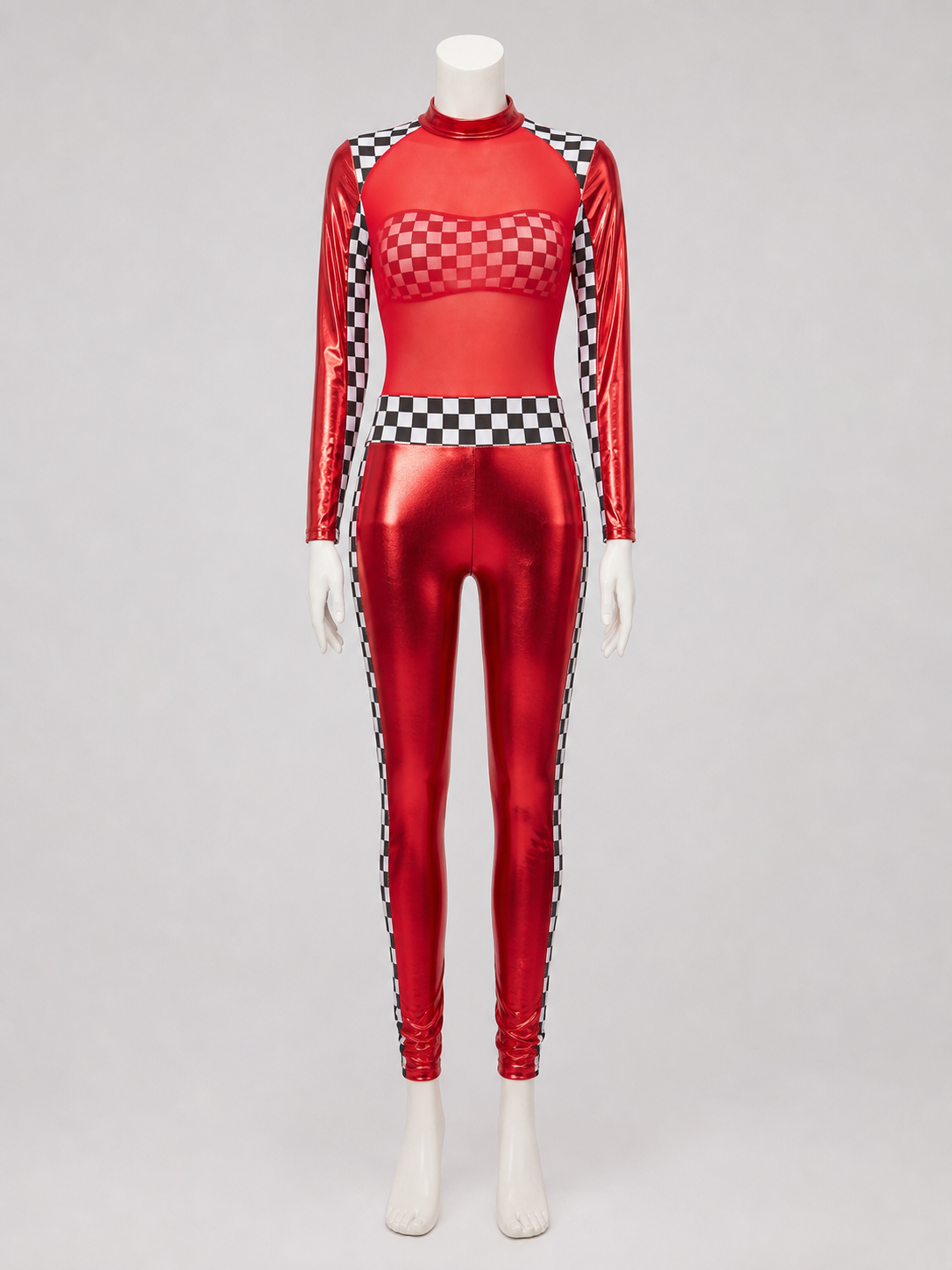 Two-Piece Stage Costume with Checkerboard Details