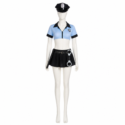 Police Cosplay Costume with Skirt and Peaked Cap