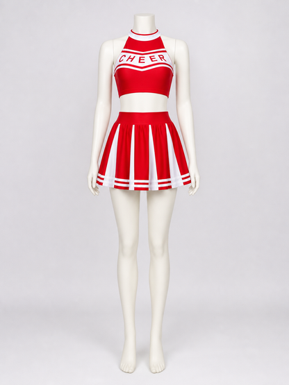 Performance Costume with Top and Skirt, Red and White