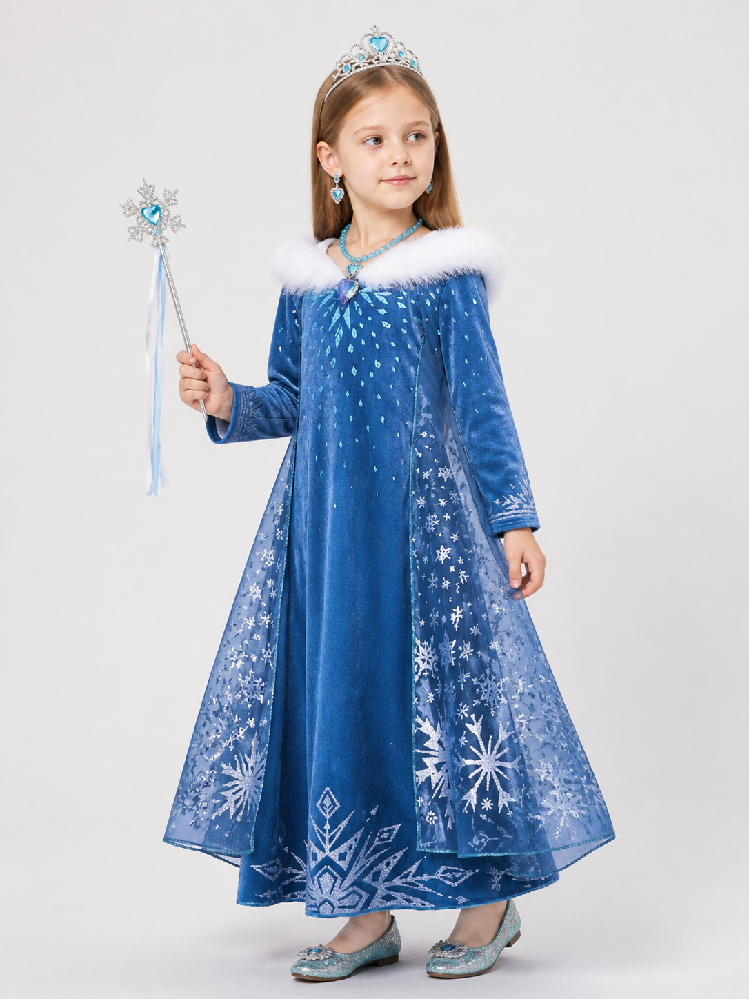 Snow Queen Carnival Costume for Halloween and Cosplay side view