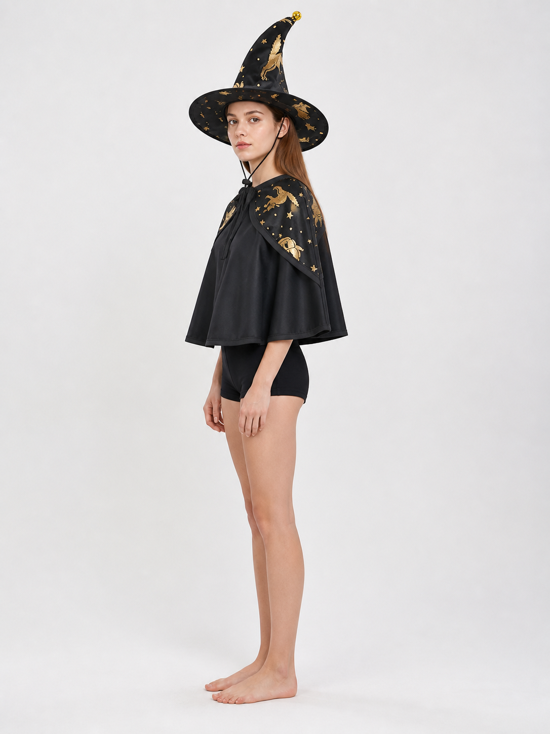 Witch Costume for Pets with Hat and Cape side view