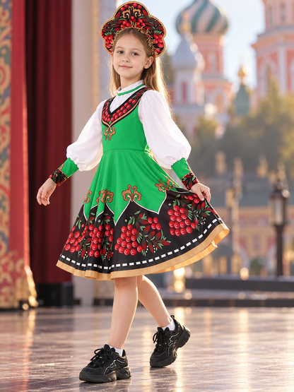 Children’s Stage Costume: Sundress and Kokoshnik side view