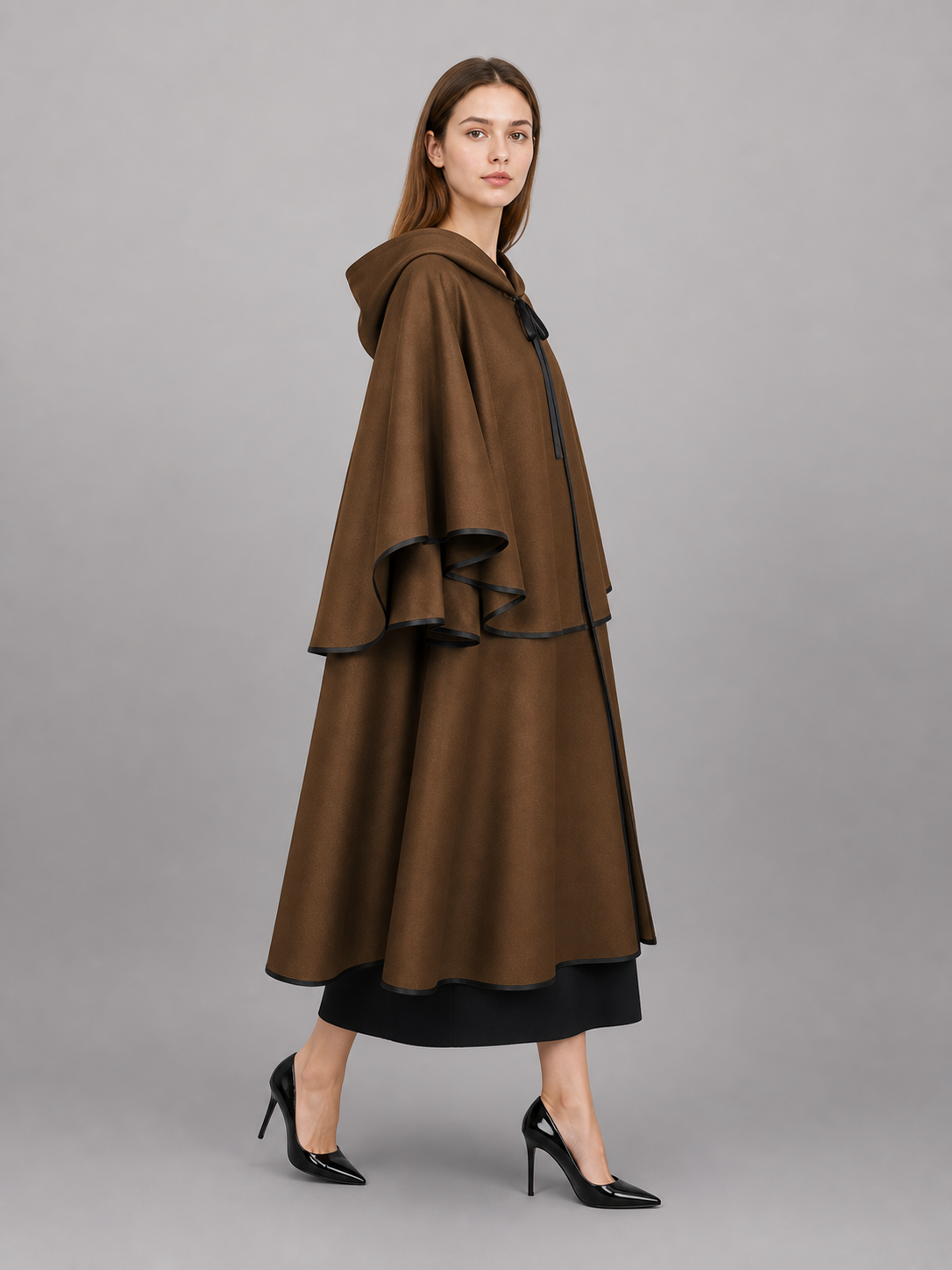 Brown Hooded Costume Cloak