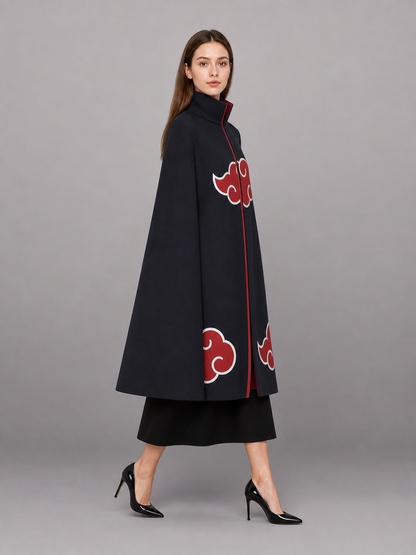 Dark Blue Carnival Cloak with Red Clouds