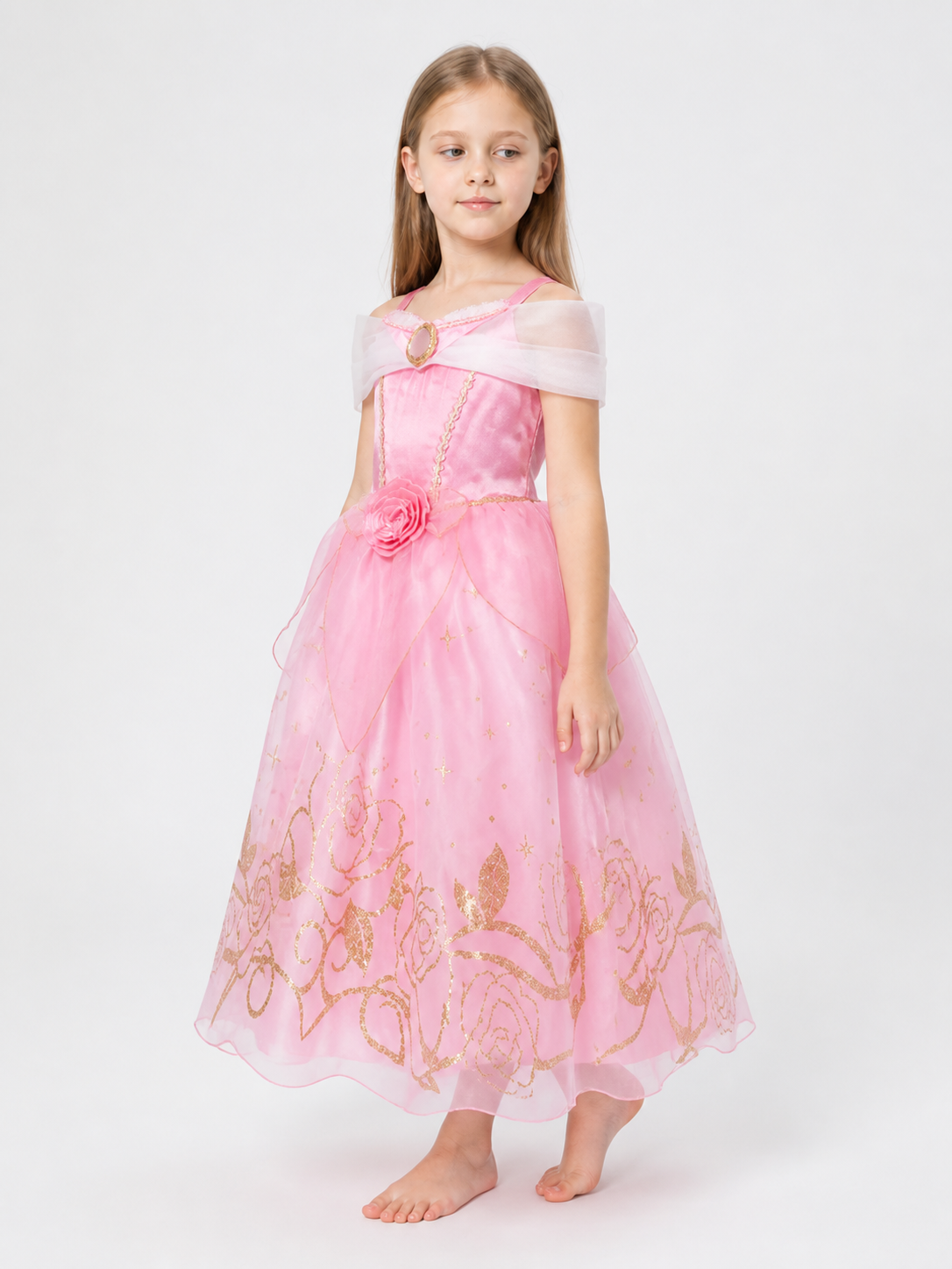 Halloween Princess Costume with Pink Dress side view