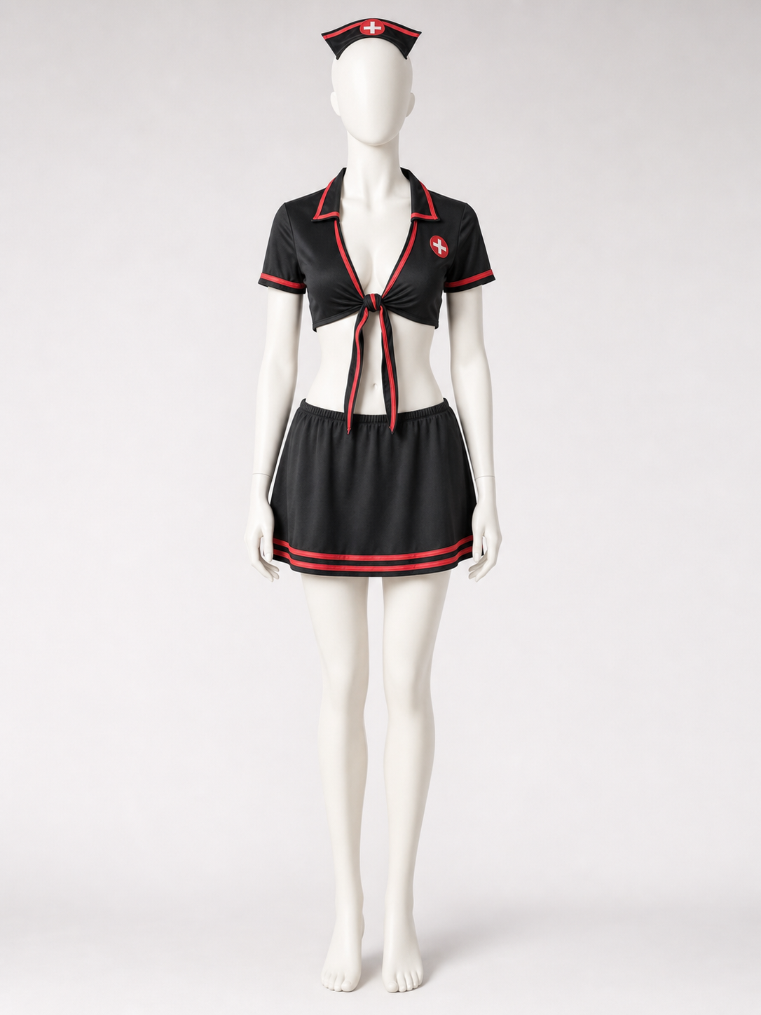 Cosplay Costume with Top and Skirt, Black and Red side view