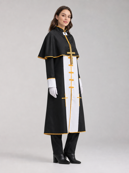 Ritual Robe with Cross, Black and White, Cosplay