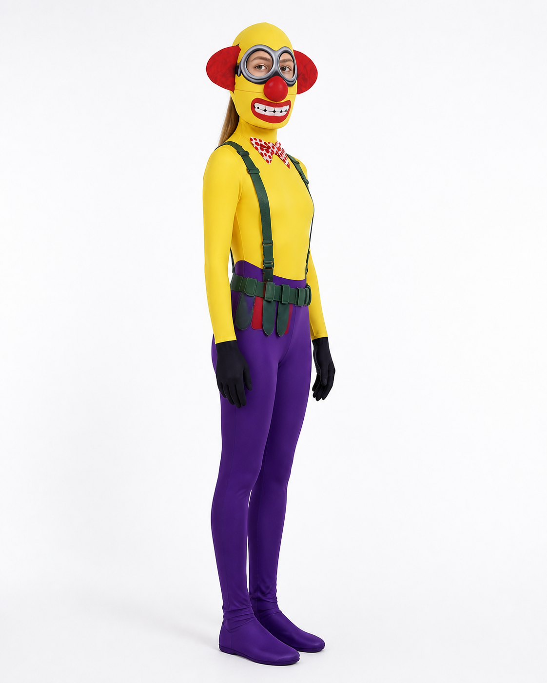 Clown Costume, Jumpsuit with Headwear side view