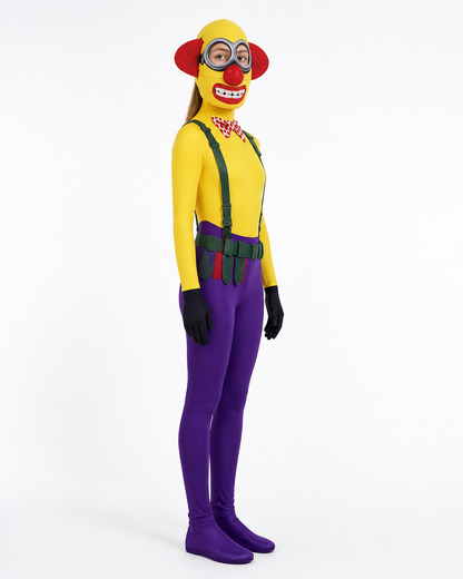 Clown Costume, Jumpsuit with Headwear side view